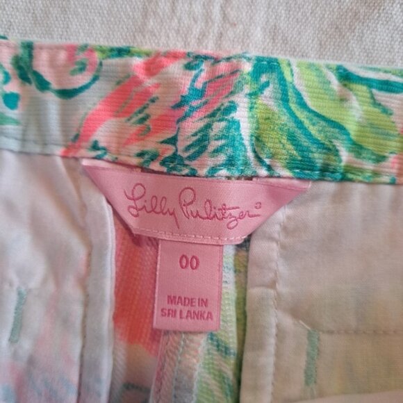Lilly Pulitzer women's Adie shorts size 00 Sea Salt Blue On Parade - Picture 2 of 4